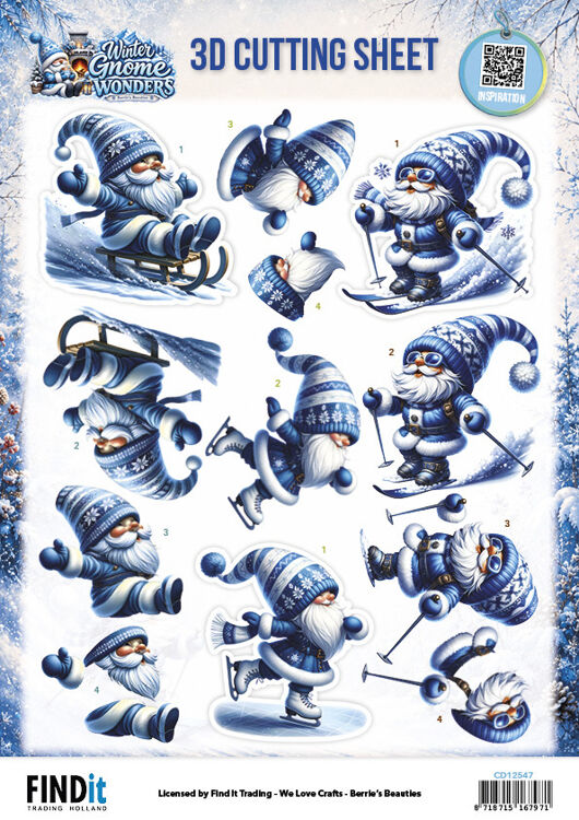 Berries Beauties - Winter Gnome Wonders - 3D knipvel - Winter Fun