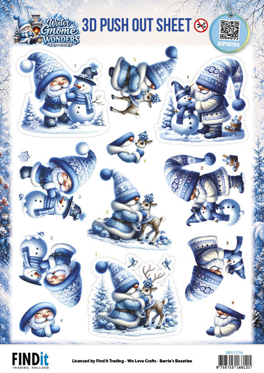 Berries Beauties - Winter Gnome Wonders - 3D Push Out - Frosty Friends