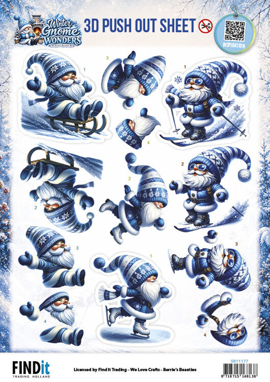Berries Beauties - Winter Gnome Wonders - 3D Push Out - Winter Fun