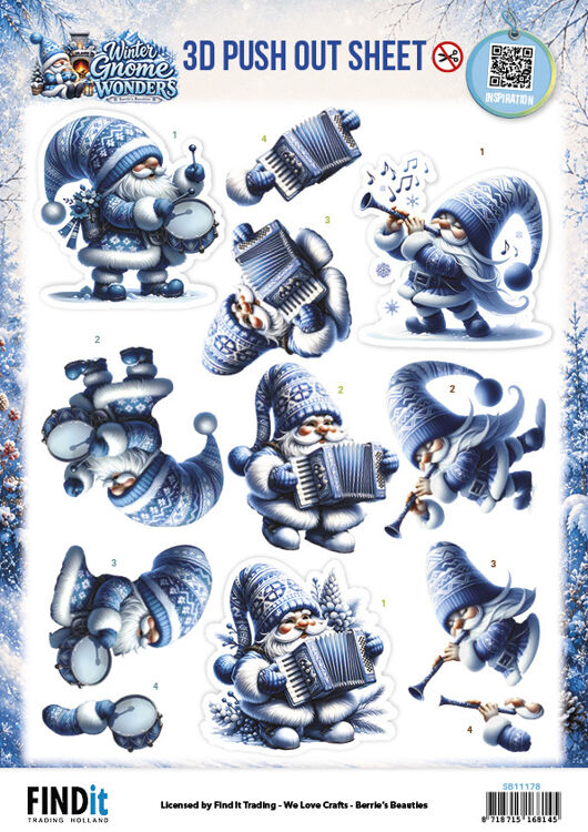 Berries Beauties - Winter Gnome Wonders - 3D Push Out - Frozen Harmonies