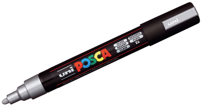 Uni Posca Verfmarker 5M - Zilver