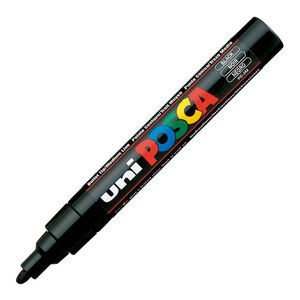 Uni Posca Verfmarker 5M -  Zwart