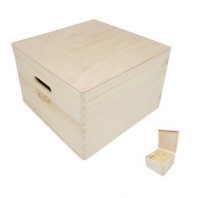Houten opbergkist met klepdeksel 35cm x 35cm x 22,5cm