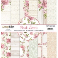 ScrapBoys Firsdt Love paperset 12 vel + cut out elements - Dubbelzijdig