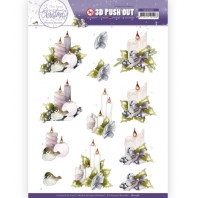 3D Push Out - Precious Marieke - The Best Christmas ever - Pink Candles