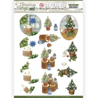 3D Push Out -Christmas Cottage - Jeanine's Art - Blue Decorations