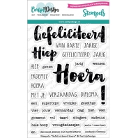 CarlijnDesign Stempels Gefeliciteerd Hoera