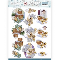 3D Push Out - Winter Charme - Jeanine's Art - Wood