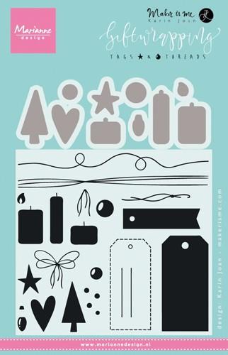 Marianne D Stempel Giftwrapping Tags & Draad