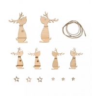 Rayher - Houten deco rendiervrienden