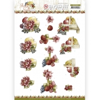 3D Push Out - Flowers & Fruits - Flowers and Apples