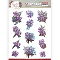 3D Pushout - Graceful Flowers - Yvonne Creations - Purple Flowers Bouquet