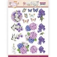 3D Push Out - Jeanine's Art - Perfect Butterfly Flowers - Hydrangea