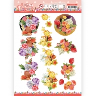 Jeanine's Art - Urban Flowers - 3D Push Out -  Floral composition