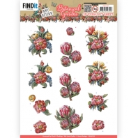 Botanical Garden - Amy Design - 3D Push Out - Red Protea