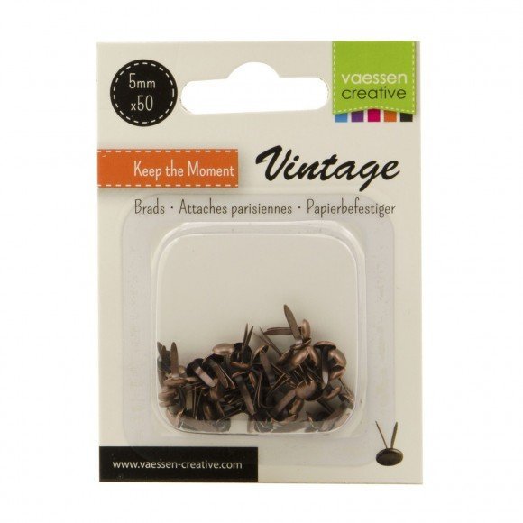 Brads Vintage 5mmx 50 antiek koper
