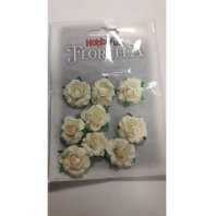 Hobbyfun - Florella - roosjes creme - 9 stuks