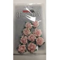 Hobbyfun - Florella - roosjes roze - 9 stuks