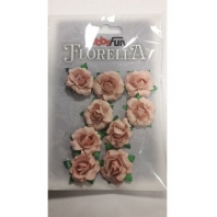 Hobbyfun - Florella - roosjes oud Roze - 9 stuks