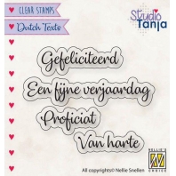 Nellie's Choice - Studio Tanja - Clear Stamp - Proficiat ect.