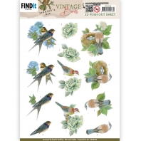 Jeanine's Art - Vintage Birds - 3D Push Out - Birds Nest