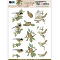 Jeanine's Art - Vintage Birds - 3D Push Out - Birdcage