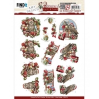 Amy Design - Snowy Christmas - 3D Push Out - Snowy Owls