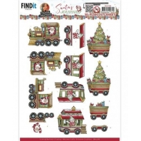Yvonne Creations - Santa's Journey - 3D push Out - Christmas Train
