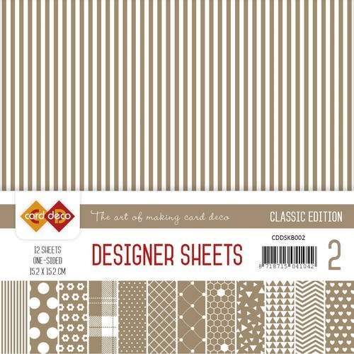 Card Deco - Designer Sheets - Classic Edition - koffiebruin