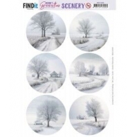 Berrie's Beauties Scenery White Winter Round