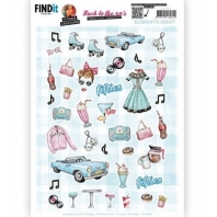 Yvonne Creations - Back to the fifties - 3D knipvel - elements sheet A