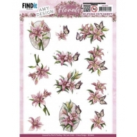 Amy Design - Pink Florals - 3D Push Out  - Lillies