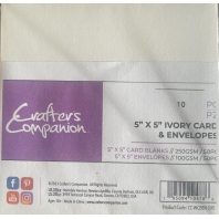 Crafters Companion 10 Cards & Envelopes 13x13cm Ivory
