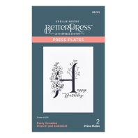 Spellbinders - Betterpress Floral H and Sentiment 
