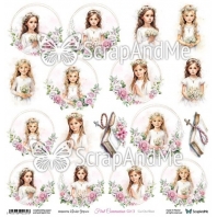 ScrapAndMe First Communion Girl 3 Cut Out Sheet