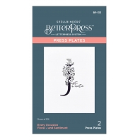 Spellbinders Betterpress Floral J and Sentiment