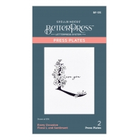 Spellbinders Betterpress Floral L and Sentiment