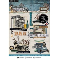 Studio Light Die-cut Paper Pad elements Gearhead's Workshop nr 185