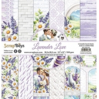 ScrapBoys Lavender Love paperset 12 vel + cut out elements. DZ Scrap