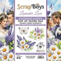 ScrapBoys POP UP paperpad double sided elements Lavender Love