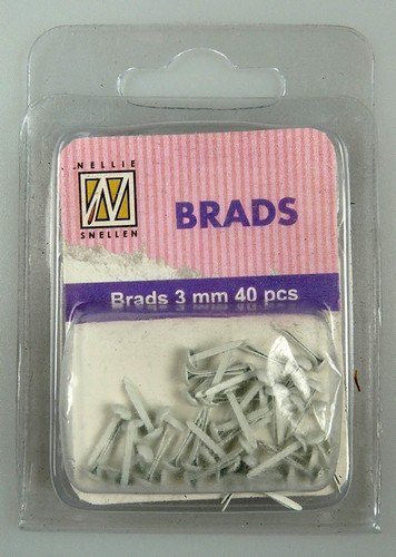 Floral brads Wit 3mm