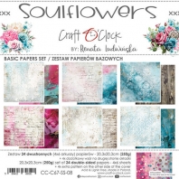 Craft O Clock - Soulflowers - basic paper set - 20,3x20,3cm