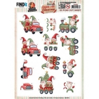Gnome for Christmas - Yvonne Creations - 3D Push Out - Gnomes Transport