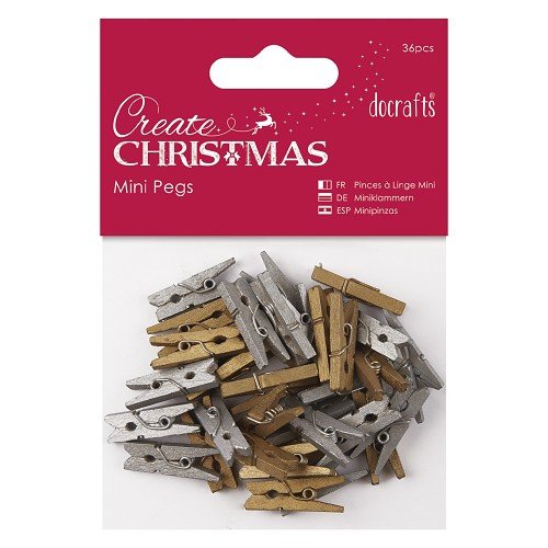 Mini Pegs ( 36 pcs ) - Gold & Silver