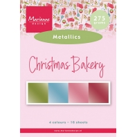 Marianne Design Pretty Paper bloc Christmas Bakery by Marleen Metallic