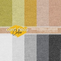 Card Deco Color Sparkling Paperpack - Gold & Silver