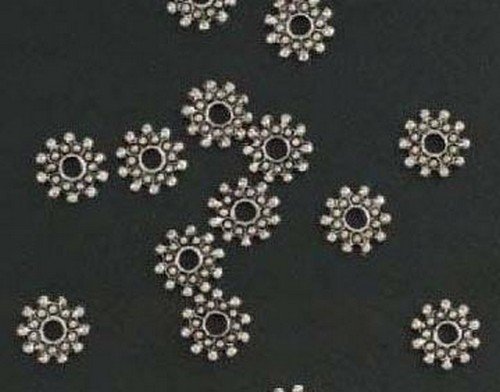 Metalen kralen zilver bloem groot 15 stuks