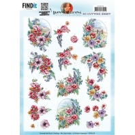 Amy Design - 3D knipvel -Bucket And Flowers