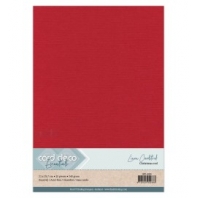 Card Deco Essentials - Linnenkarton A4 - Kerstrood 34 - 10 stuks