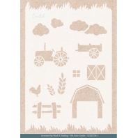 Card Deco - Mixed Media Stencil Farm Landscape